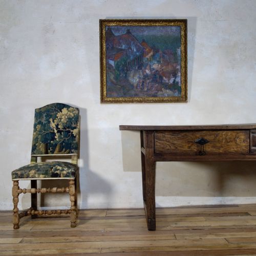 A BAROQUE FLEMISH 18TH CENTURY TAPESTRY UPHOLSTERED SIDE CHAIR BLEACHED - ADDITIONAL PHOTO 9