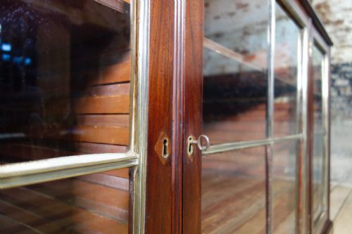 A REGENCY MAHOGANY GLAZED LIBRARY BOOKCASE PARCELGILT - ADDITIONAL PHOTO 6