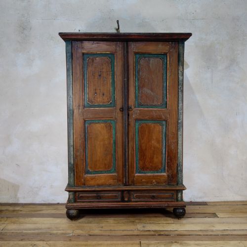 a small 19th century folk art painted cupboard - CATEGORY: ANTIQUE CUPBOARDS - DATED 19TH CENTURY