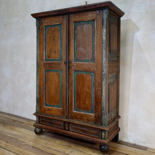 A SMALL 19TH CENTURY FOLK ART PAINTED CUPBOARD - ADDITIONAL PHOTO 8