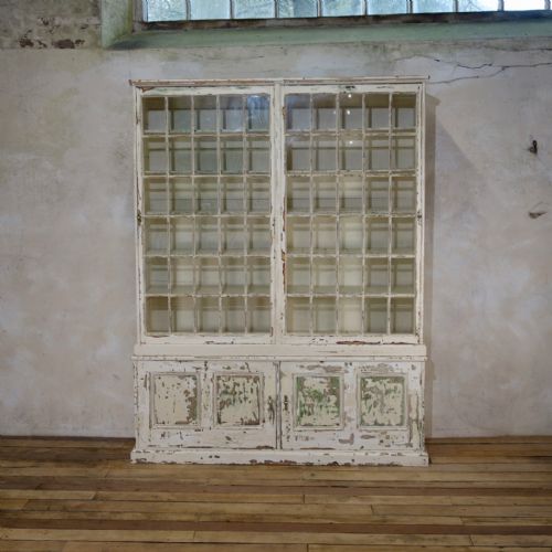 a large 19th century painted glazed bookcase cabinet - CATEGORY: ANTIQUE BOOKCASES - DATED 19TH CENTURY