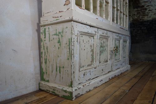 A LARGE 19TH CENTURY PAINTED GLAZED BOOKCASE CABINET - ADDITIONAL PHOTO 5