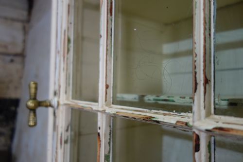 A LARGE 19TH CENTURY PAINTED GLAZED BOOKCASE CABINET - ADDITIONAL PHOTO 8