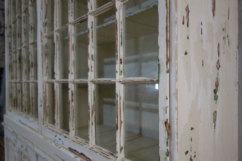 A LARGE 19TH CENTURY PAINTED GLAZED BOOKCASE CABINET - ADDITIONAL PHOTO 10