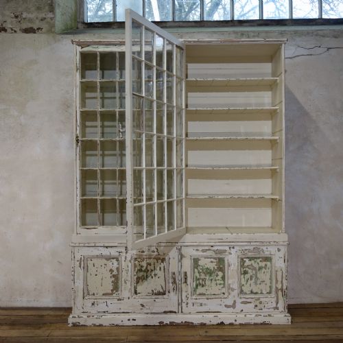 A LARGE 19TH CENTURY PAINTED GLAZED BOOKCASE CABINET - ADDITIONAL PHOTO 13