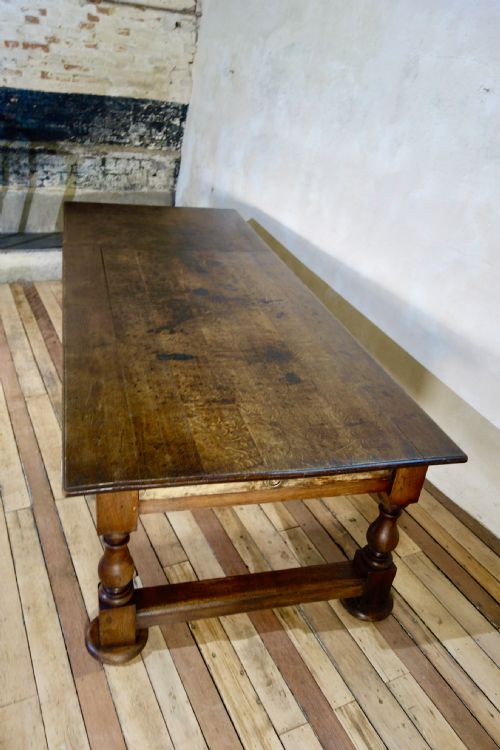 A LARGE HISTORICALLY IMPORTANT 19TH CENTURY OAK REFECTORY DINING TABLE MUSEUM - ADDITIONAL PHOTO 4