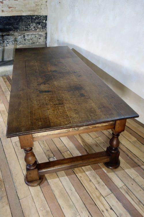 A LARGE HISTORICALLY IMPORTANT 19TH CENTURY OAK REFECTORY DINING TABLE MUSEUM - ADDITIONAL PHOTO 6