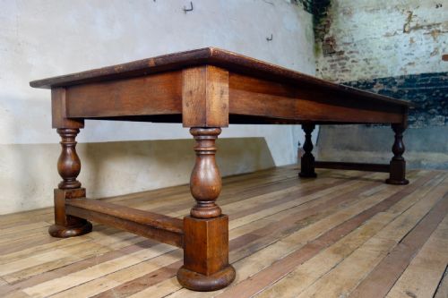 A LARGE HISTORICALLY IMPORTANT 19TH CENTURY OAK REFECTORY DINING TABLE MUSEUM - ADDITIONAL PHOTO 13