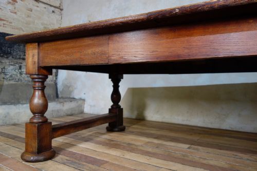 A LARGE HISTORICALLY IMPORTANT 19TH CENTURY OAK REFECTORY DINING TABLE MUSEUM - ADDITIONAL PHOTO 16