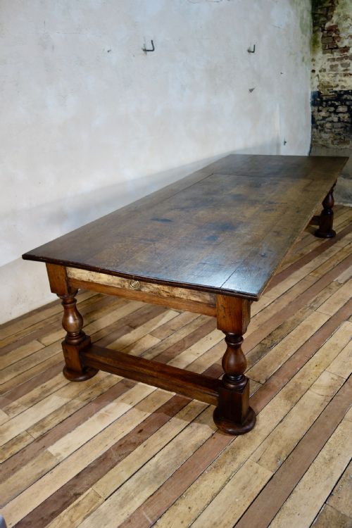 A LARGE HISTORICALLY IMPORTANT 19TH CENTURY OAK REFECTORY DINING TABLE MUSEUM - ADDITIONAL PHOTO 17