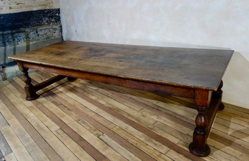 A LARGE HISTORICALLY IMPORTANT 19TH CENTURY OAK REFECTORY DINING TABLE MUSEUM - ADDITIONAL PHOTO 20