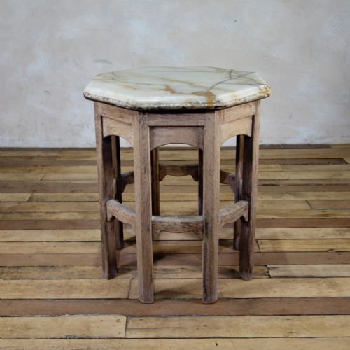 a 19th century bleached oak octagonal side table onyx top - CATEGORY: ANTIQUE TABLES - DATED 19TH CENTURY