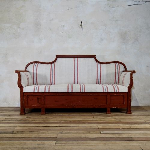 19th century painted gustavian sofa in original falu red paint - CATEGORY: ANTIQUE SOFAS - DATED 19TH CENTURY