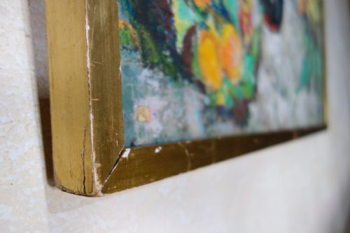 AN EXCEPTIONAL LARGE OIL ON CANVAS PAINTING BY GERMAINE NORDMANN FLORAL - ADDITIONAL PHOTO 10