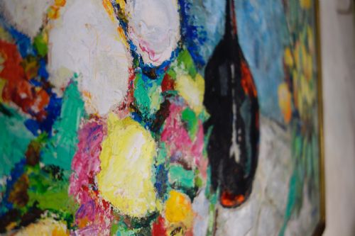 AN EXCEPTIONAL LARGE OIL ON CANVAS PAINTING BY GERMAINE NORDMANN FLORAL - ADDITIONAL PHOTO 13