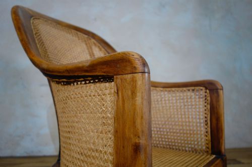 A REGENCY 19TH CENTURY CANED BERGERE LIBRARY TUB CHAIR GILLOWS MANNER - ADDITIONAL PHOTO 3
