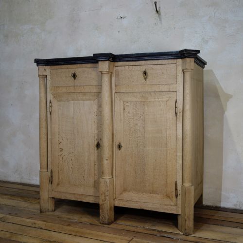 A LARGE TALL EARLY 19TH CENTURY FRENCH BLEACHED OAK EMPIRE SIDE CABINET CUPBOARD - ADDITIONAL PHOTO 14