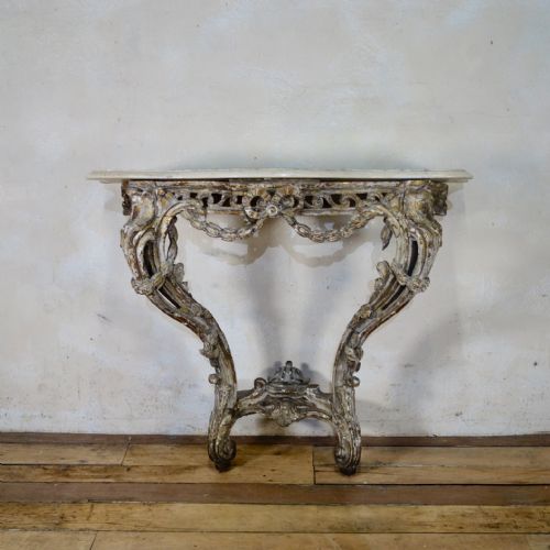 an 18th century french marble top console table - CATEGORY: ANTIQUE TABLES - DATED 18TH CENTURY