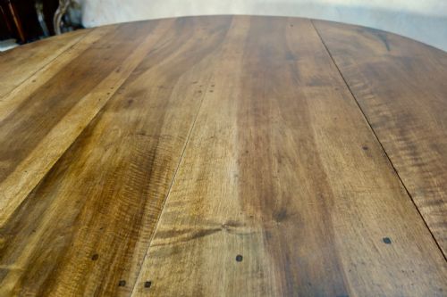 A 19TH CENTURY FRENCH CHESTNUT DROP LEAF TABLE - ADDITIONAL PHOTO 4