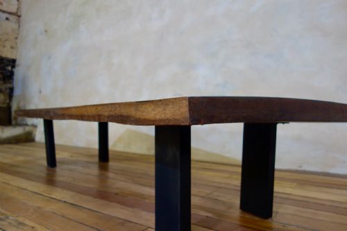 A LARGE SCALE 19TH CENTURY HARDWOOD COFFEE LOW TABLE - ADDITIONAL PHOTO 4