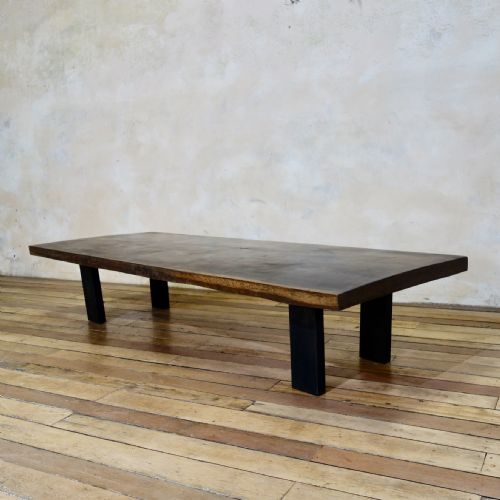 A LARGE SCALE 19TH CENTURY HARDWOOD COFFEE LOW TABLE - ADDITIONAL PHOTO 9