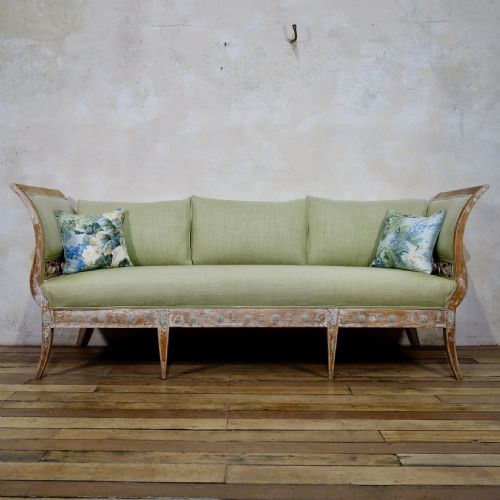 AN ELEGANT 18TH CENTURY GUSTAVIAN SWEDISH DRY SCRAPED SOFA LINDOME CIRCA 1790 - ADDITIONAL PHOTO 14