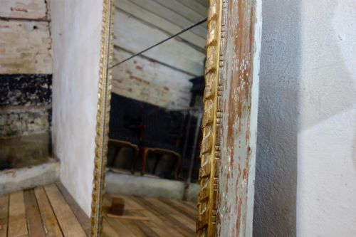 A TALL 19TH CENTURY ORIGINAL PAINTED SWEDISH TRUMEAU MIRROR - ADDITIONAL PHOTO 5