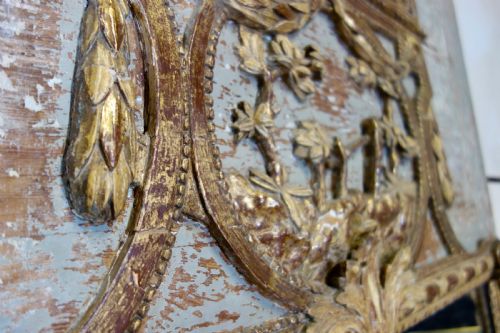 A TALL 19TH CENTURY ORIGINAL PAINTED SWEDISH TRUMEAU MIRROR - ADDITIONAL PHOTO 9