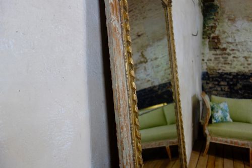 A TALL 19TH CENTURY ORIGINAL PAINTED SWEDISH TRUMEAU MIRROR - ADDITIONAL PHOTO 10