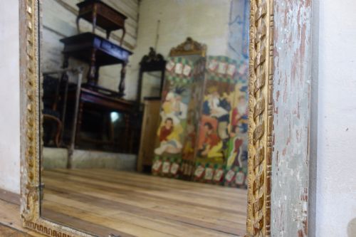 A TALL 19TH CENTURY ORIGINAL PAINTED SWEDISH TRUMEAU MIRROR - ADDITIONAL PHOTO 13