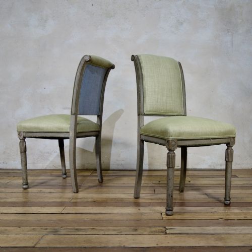 A PAIR OF 19TH CENTURY FRENCH PAINTED LOUIS XVI STYLE SIDE CHAIRS - ADDITIONAL PHOTO 6