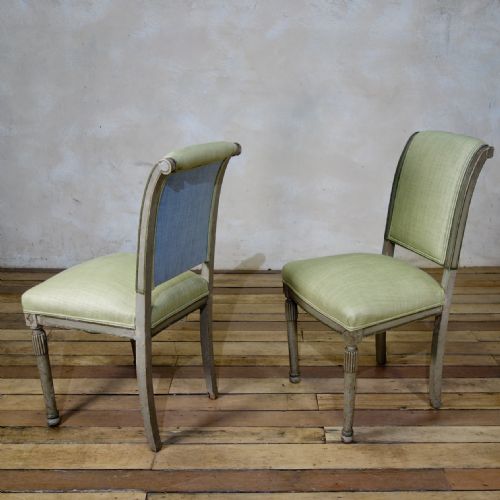 A PAIR OF 19TH CENTURY FRENCH PAINTED LOUIS XVI STYLE SIDE CHAIRS - ADDITIONAL PHOTO 9