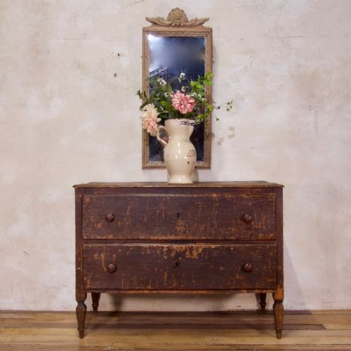 an 18th century north italian original red painted commode chest of drawers - CATEGORY: ANTIQUE CHEST OF DRAWERS - DATED 18TH CENTURY