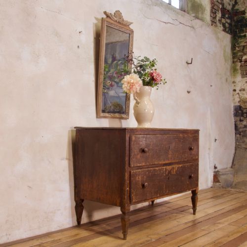 AN 18TH CENTURY NORTH ITALIAN ORIGINAL RED PAINTED COMMODE CHEST OF DRAWERS - ADDITIONAL PHOTO 8