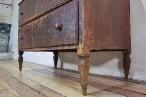 AN 18TH CENTURY NORTH ITALIAN ORIGINAL RED PAINTED COMMODE CHEST OF DRAWERS - ADDITIONAL PHOTO 10