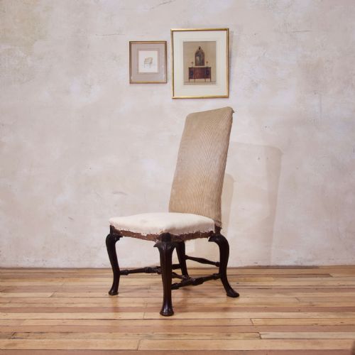 AN 18TH CENTURY EBONISED UPHOLSTERED QUEEN ANNE SIDE CHAIR - ADDITIONAL PHOTO 9