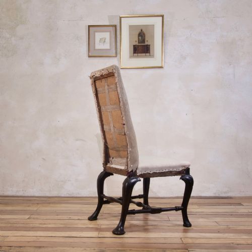 AN 18TH CENTURY EBONISED UPHOLSTERED QUEEN ANNE SIDE CHAIR - ADDITIONAL PHOTO 10