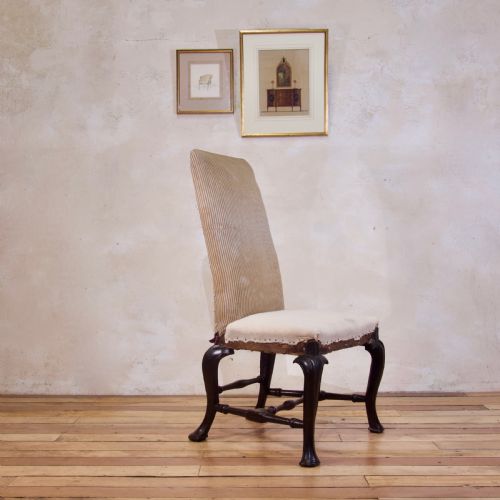 AN 18TH CENTURY EBONISED UPHOLSTERED QUEEN ANNE SIDE CHAIR - ADDITIONAL PHOTO 11