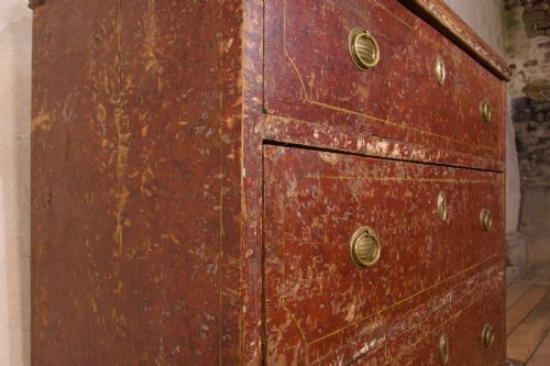AN 18TH CENTURY GUSTAVIAN ORIGINAL PAINTED COMMODE RED - ADDITIONAL PHOTO 4