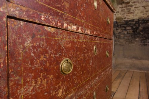 AN 18TH CENTURY GUSTAVIAN ORIGINAL PAINTED COMMODE RED - ADDITIONAL PHOTO 7