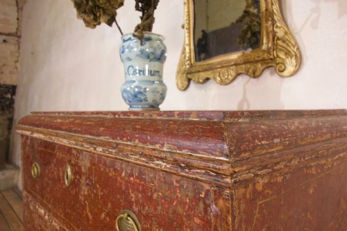 AN 18TH CENTURY GUSTAVIAN ORIGINAL PAINTED COMMODE RED - ADDITIONAL PHOTO 13