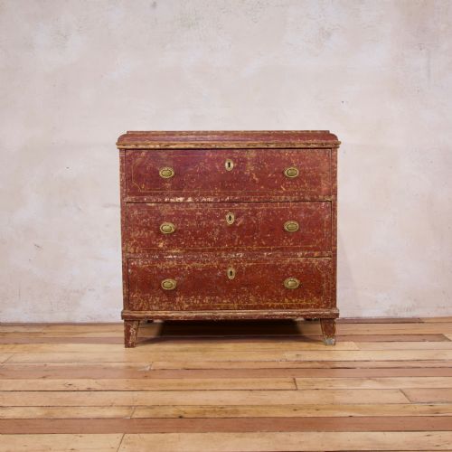 AN 18TH CENTURY GUSTAVIAN ORIGINAL PAINTED COMMODE RED - ADDITIONAL PHOTO 14