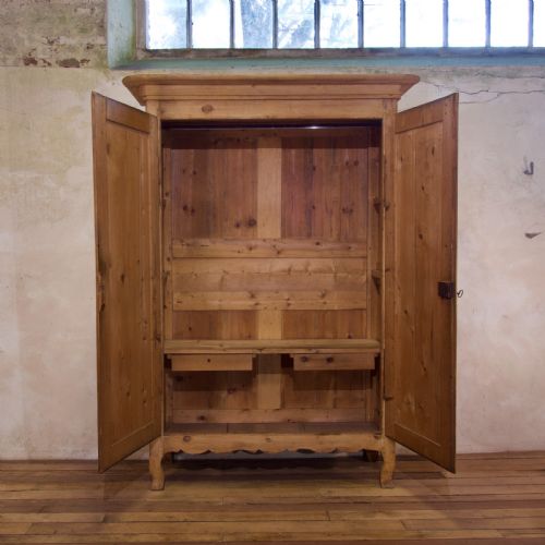 AN EARLY 19TH CENTURY FRENCH ORIGINAL PAINTED PROVINCIAL CUPBOARD ARMOIRE - ADDITIONAL PHOTO 13