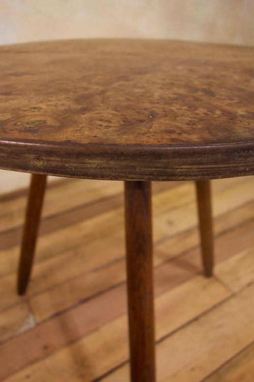 A GEORGE III BURR ELM OAK PRIMITIVE CRICKET TABLE - ADDITIONAL PHOTO 8