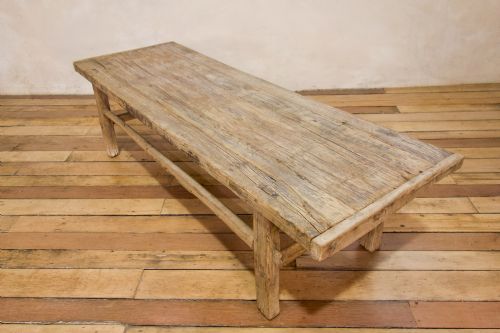 A RECTANGULAR ORGANIC ELM PRIMITIVE CHINESE WABISABI COFFEE TABLE - ADDITIONAL PHOTO 4