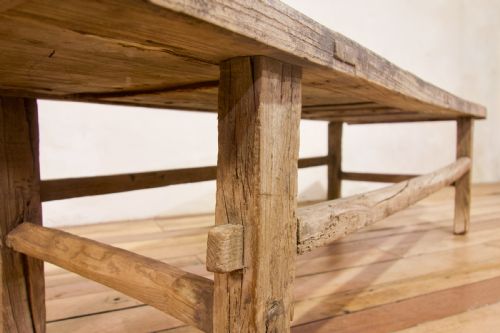 A RECTANGULAR ORGANIC ELM PRIMITIVE CHINESE WABISABI COFFEE TABLE - ADDITIONAL PHOTO 9
