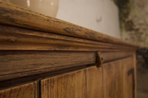 A 'SQUARE' 19TH CENTURY BLEACHED ELM AND OAK COUNTRY KEEPERS CUPBOARD - ADDITIONAL PHOTO 11