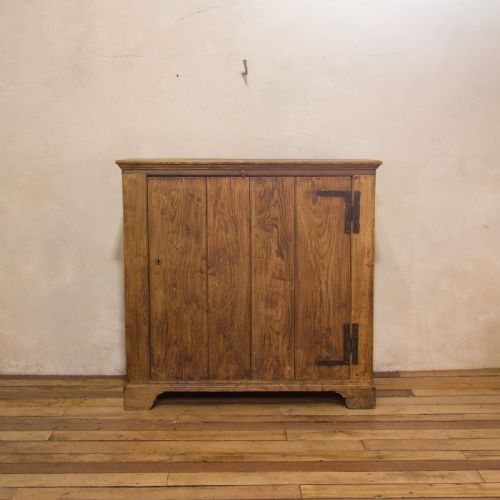 a 'square' 19th century bleached elm and oak country keepers cupboard - CATEGORY: ANTIQUE CUPBOARDS - DATED 19TH CENTURY