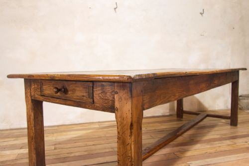 AN EARLY 19TH CENTURY OAK FRENCH FARMHOUSE REFECTORY TABLE - ADDITIONAL PHOTO 2