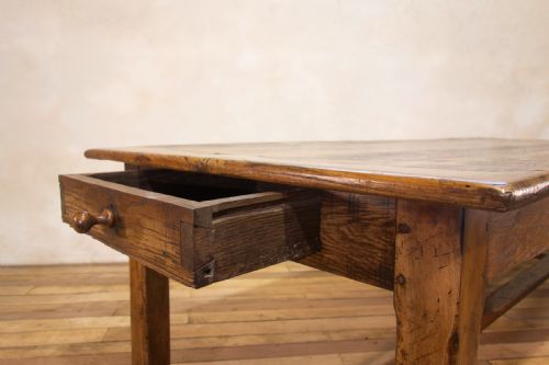 AN EARLY 19TH CENTURY OAK FRENCH FARMHOUSE REFECTORY TABLE - ADDITIONAL PHOTO 3